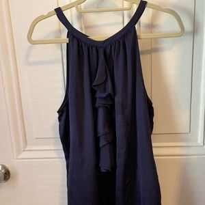 Lilly Pulitzer Navy Ruffle Shirt